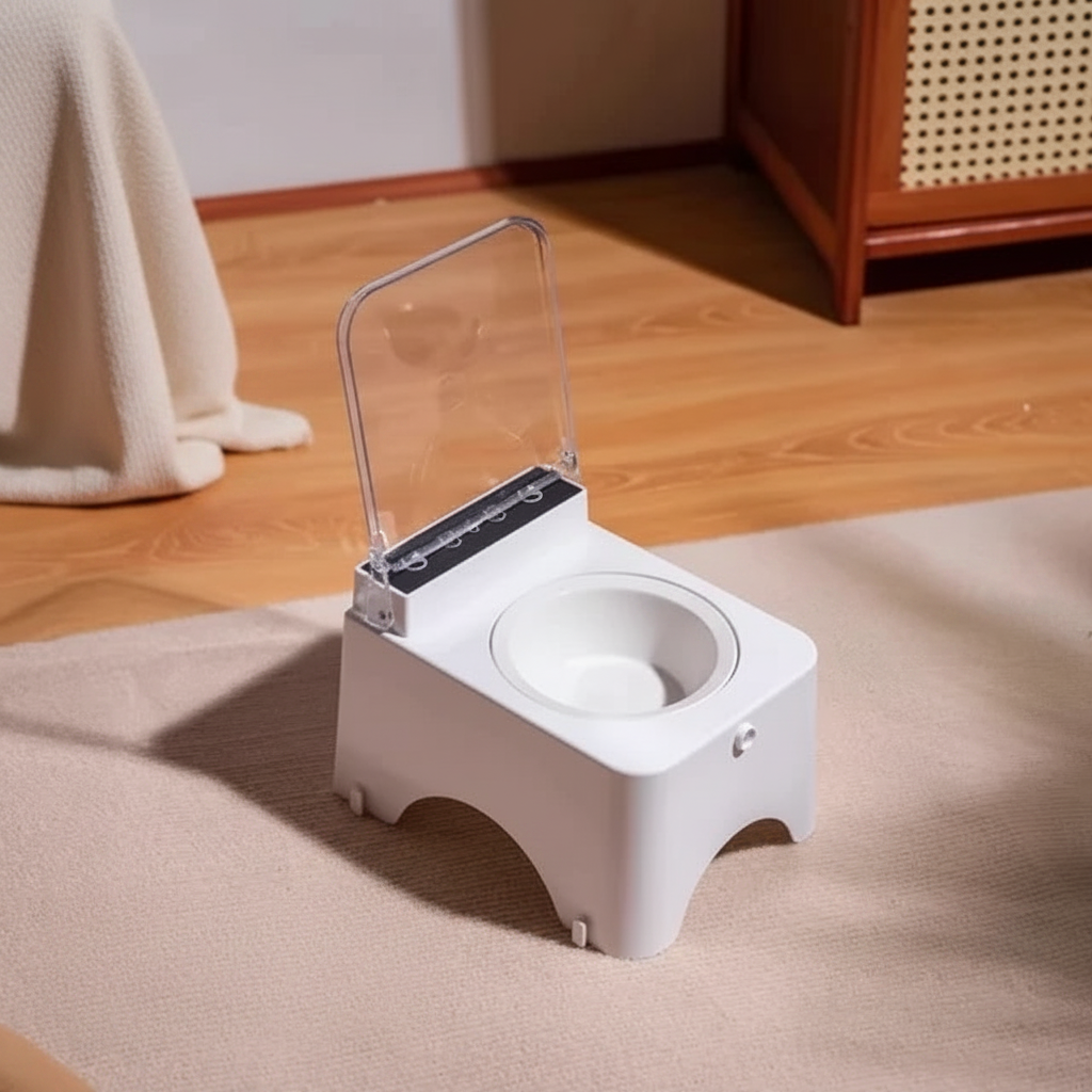Smart Cat Bowl - Ceramic variant in warm ivory home setting